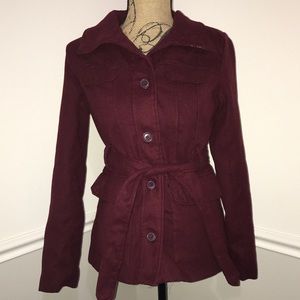 Burgundy winter coat